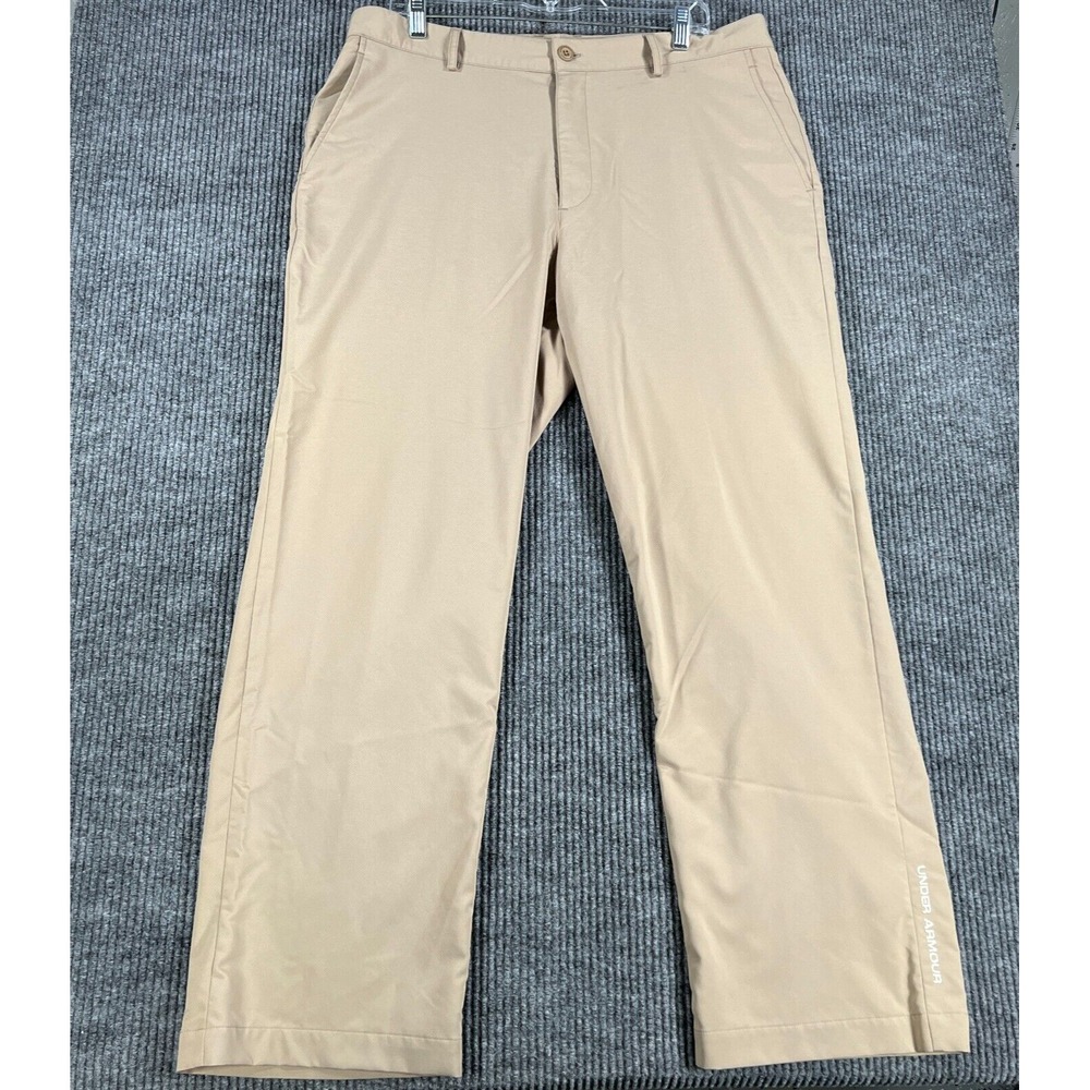 Under Armour Golf Pants Mens 36x30 Beige Chino Loose Fit Casual Outdoor Light